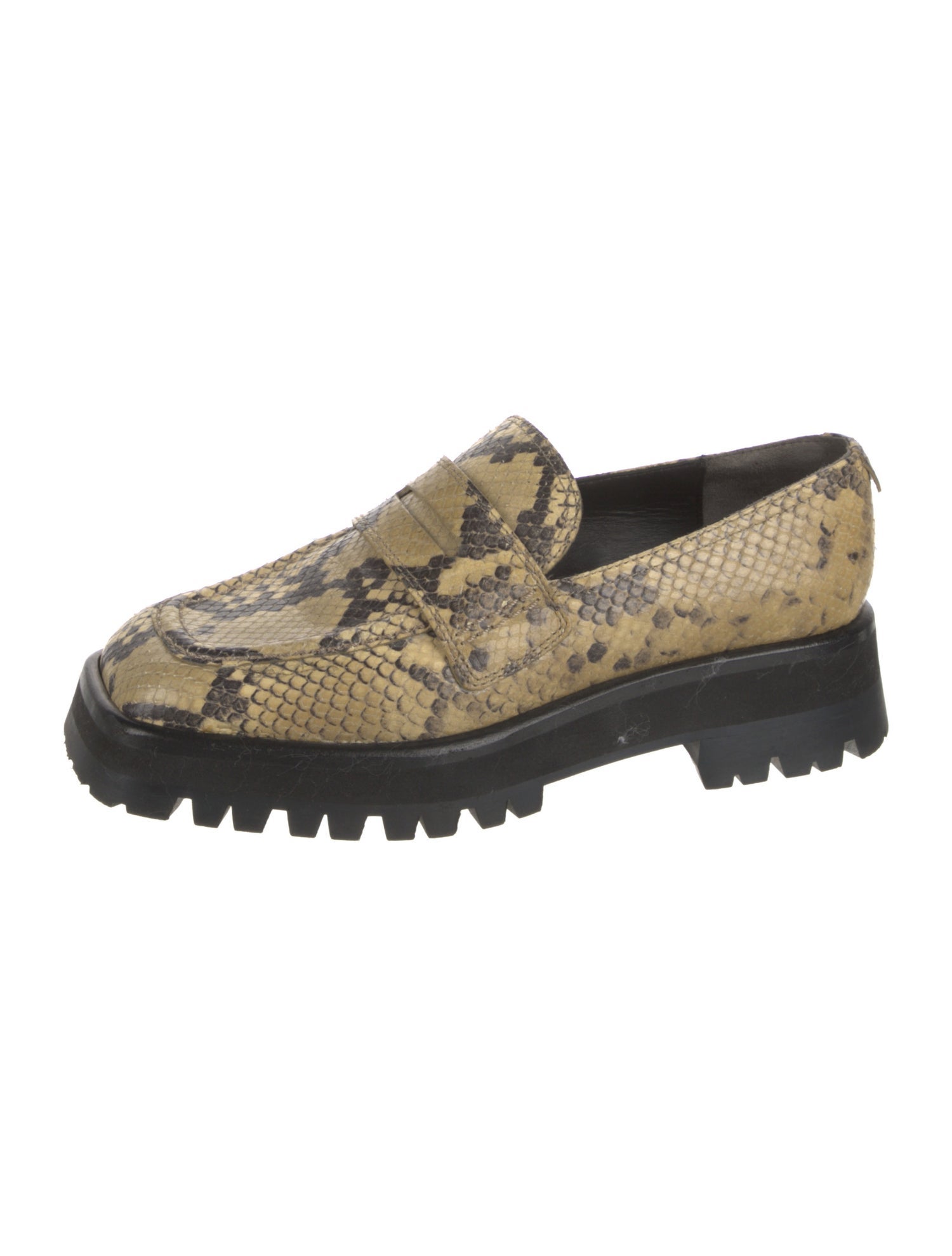 Labucq Embossed Leather Animal Print Loafers