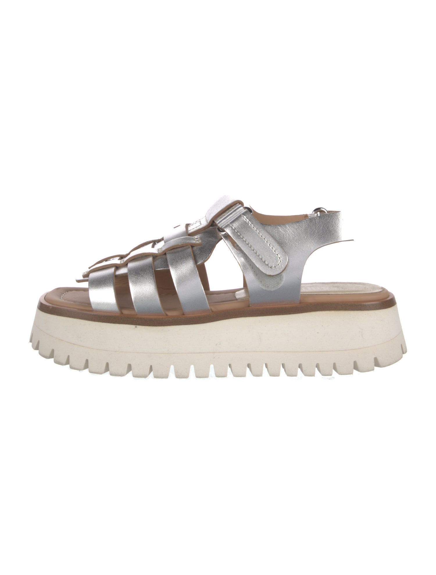 Labucq Leather Colorblock Pattern Gladiator Sandals