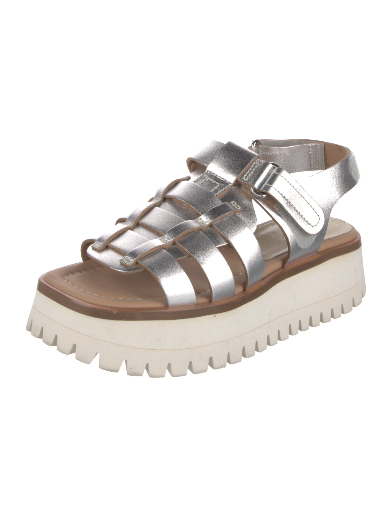 Labucq Leather Colorblock Pattern Gladiator Sandals