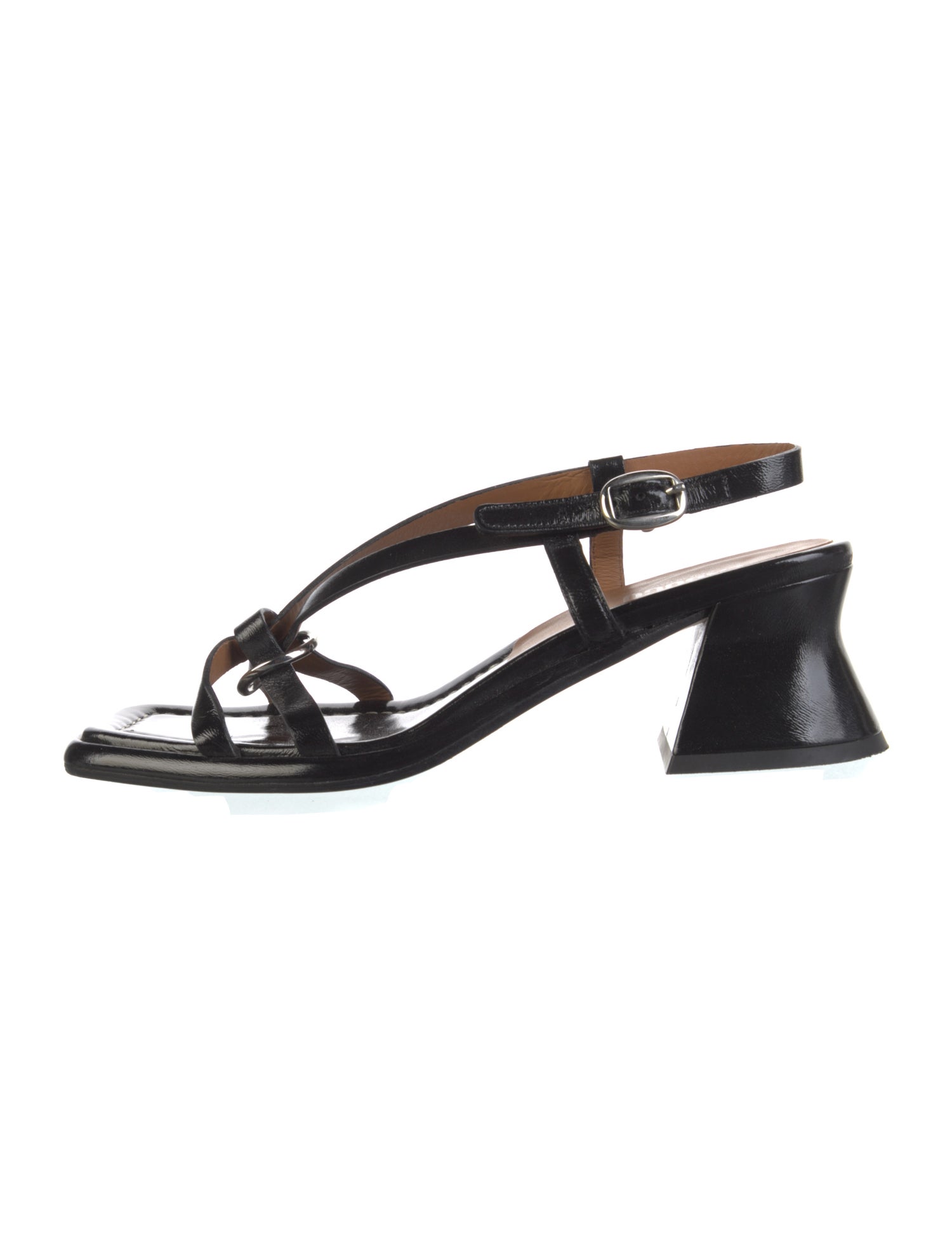 Labucq Patent Leather Slingback Sandals