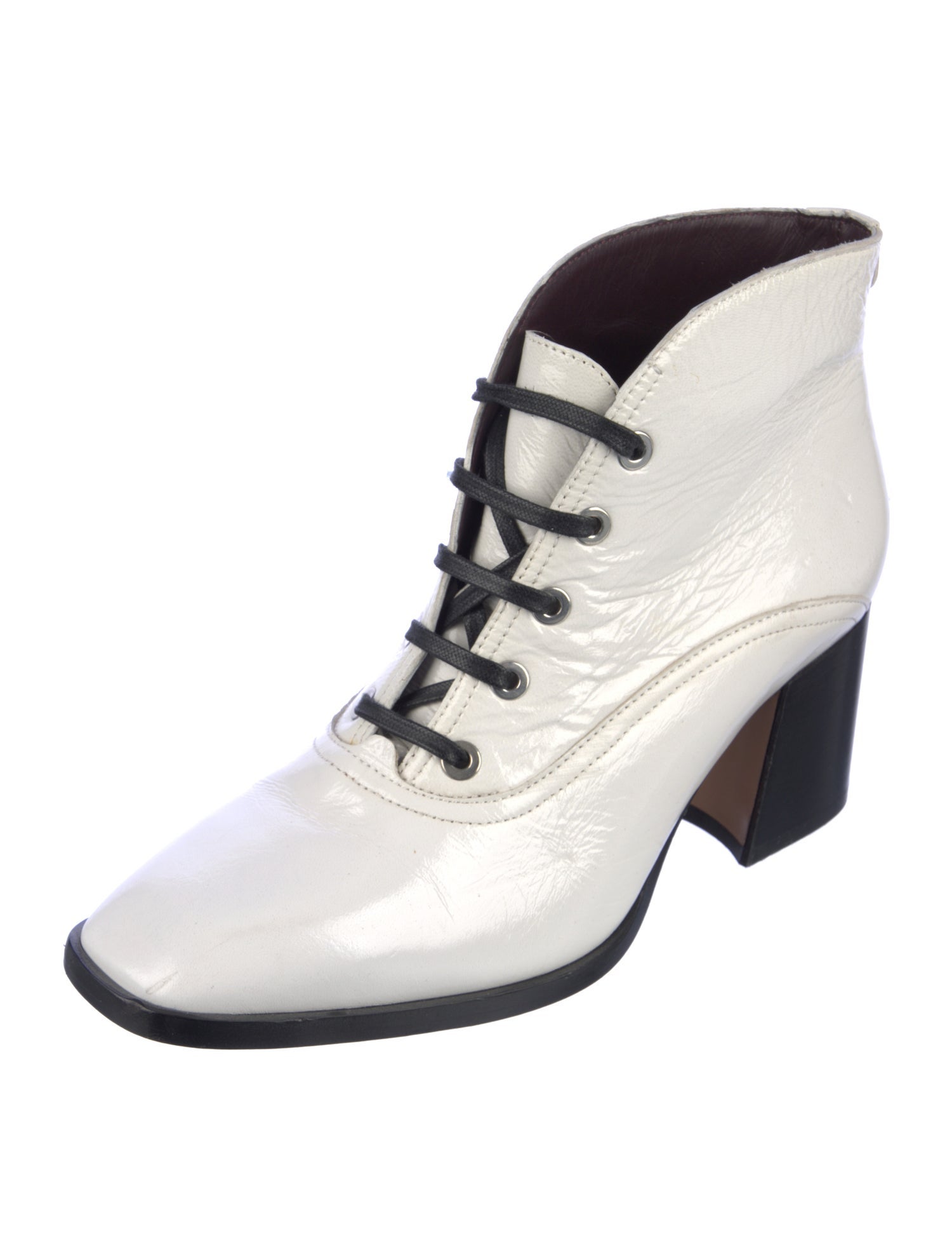 Labucq Patent Leather Lace-Up Boots