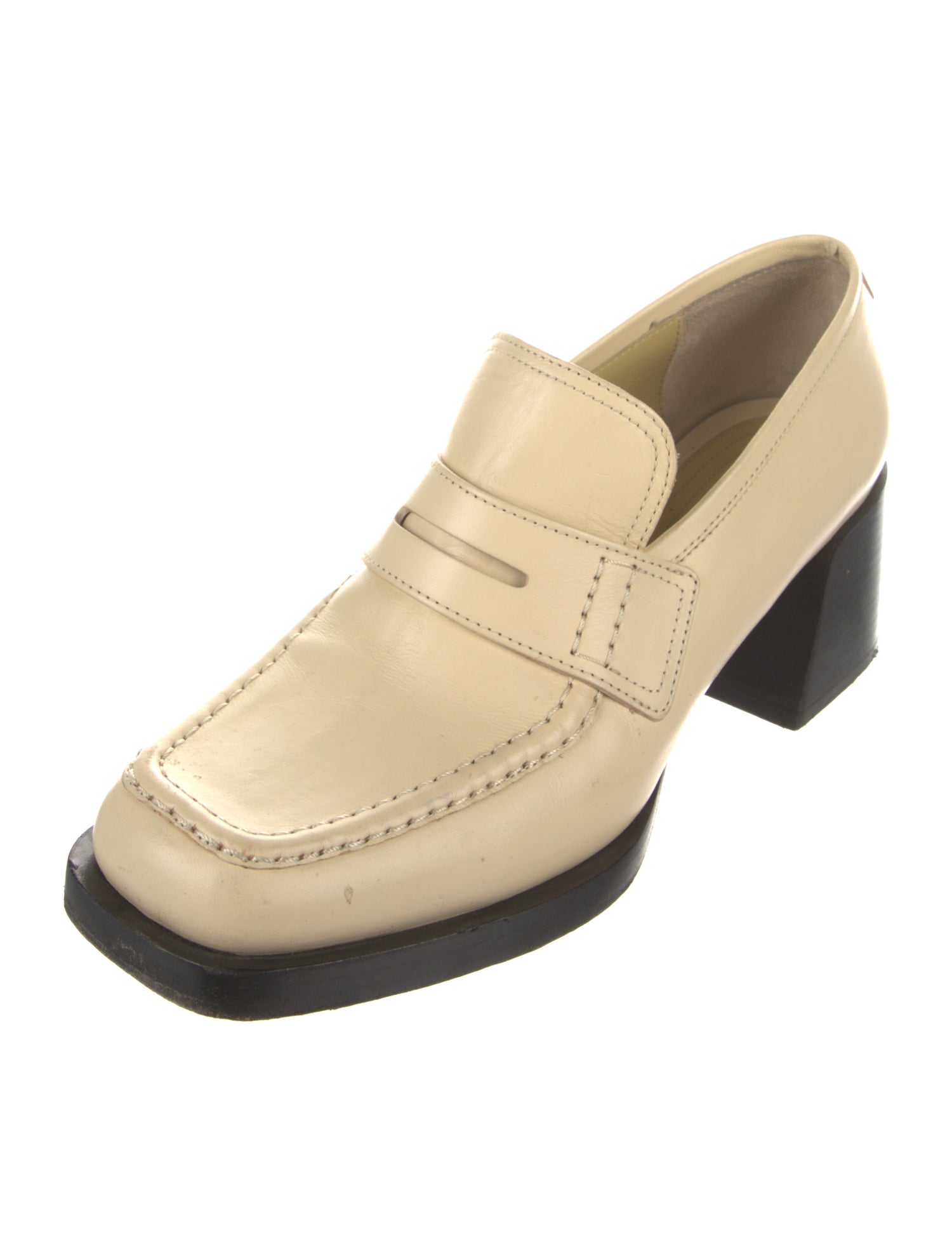 Labucq Leather Colorblock Pattern Pumps