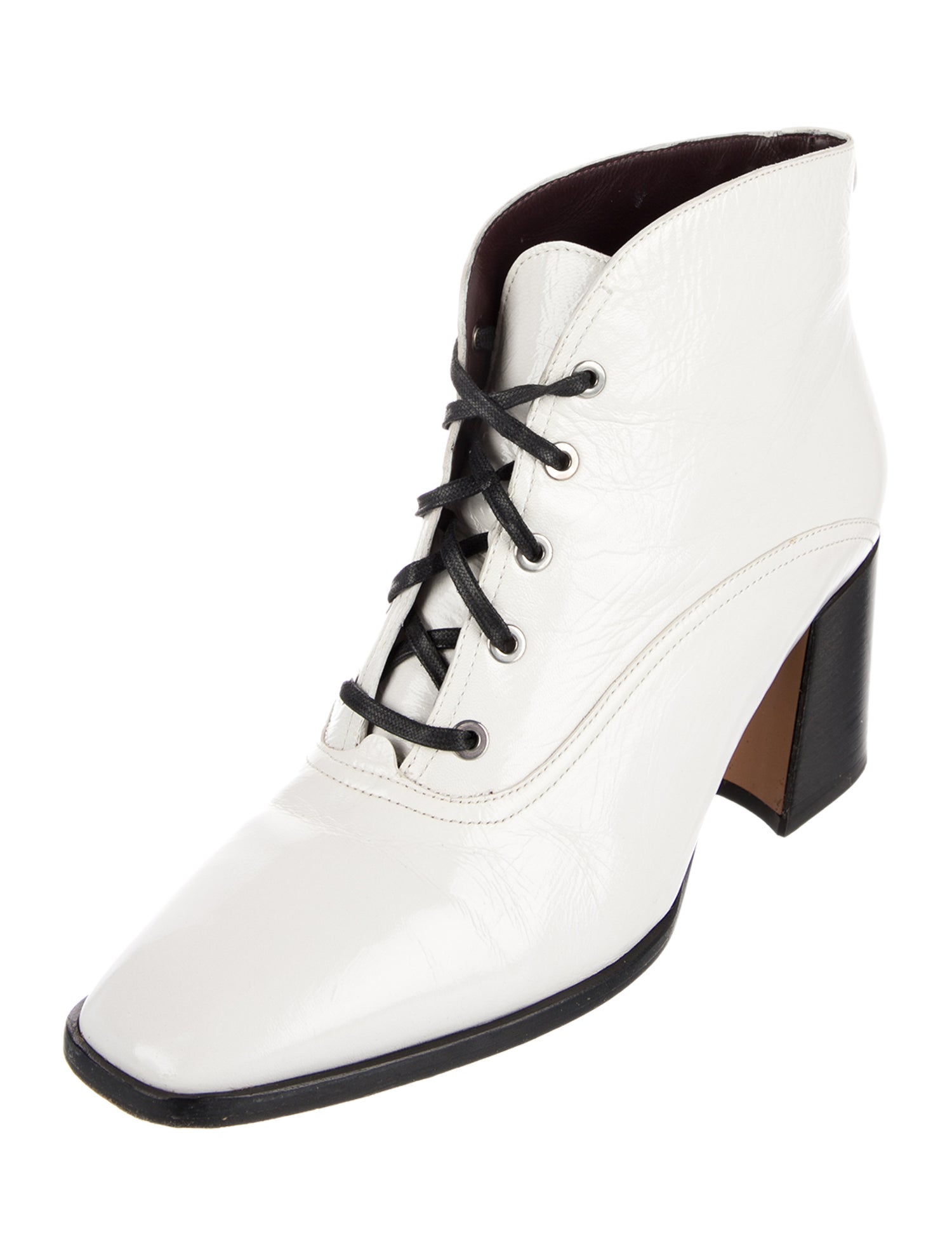 Labucq Patent Leather Lace-Up Boots
