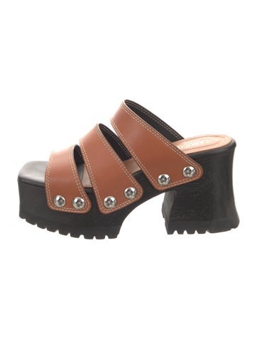 Pre-owned Labucq Leather Sandals In Brown