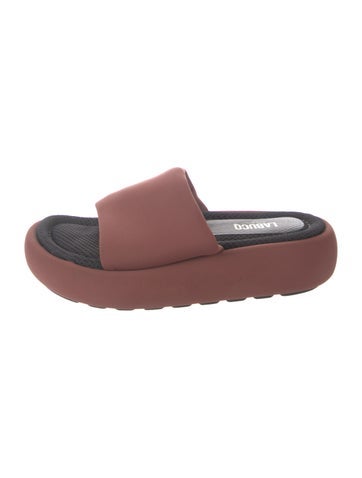 Pre-owned Labucq Slides In Brown