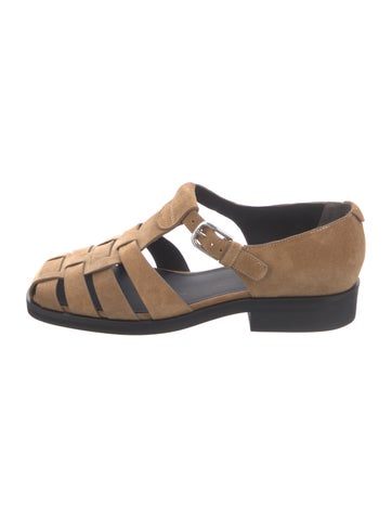 Pre-owned Labucq Suede Flats In Black