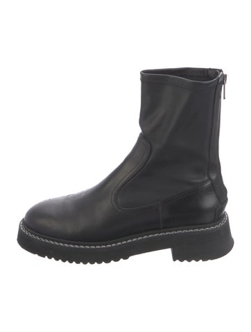 Pre-owned Labucq Leather Moto Boots In Black