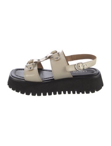 Pre-owned Labucq Leather Sandals In Neutrals