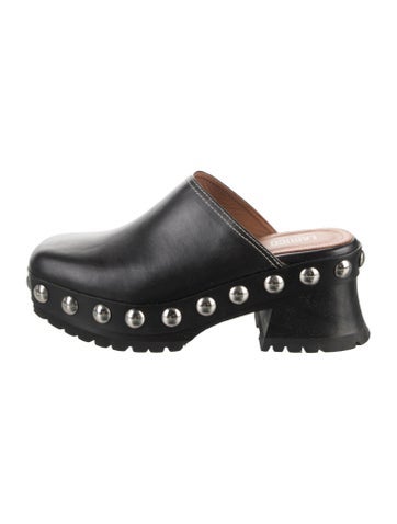 Pre-owned Labucq Leather Mules In Black