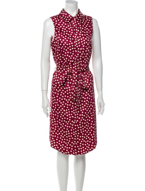 L'Academie Polka Dot Print Knee-Length Dress