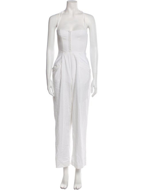 L'Academie Linen Halterneck Jumpsuit