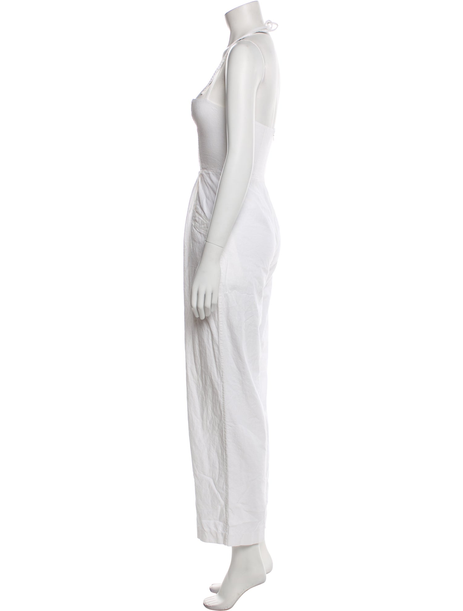 L'Academie Linen Halterneck Jumpsuit