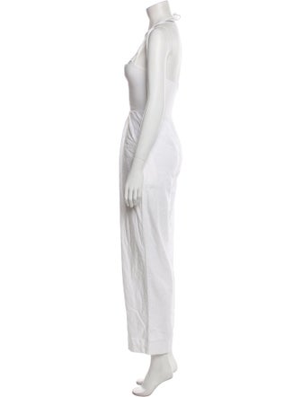 L'Academie Linen Halterneck Jumpsuit