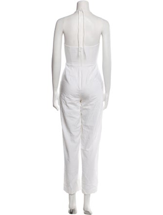 L'Academie Linen Halterneck Jumpsuit