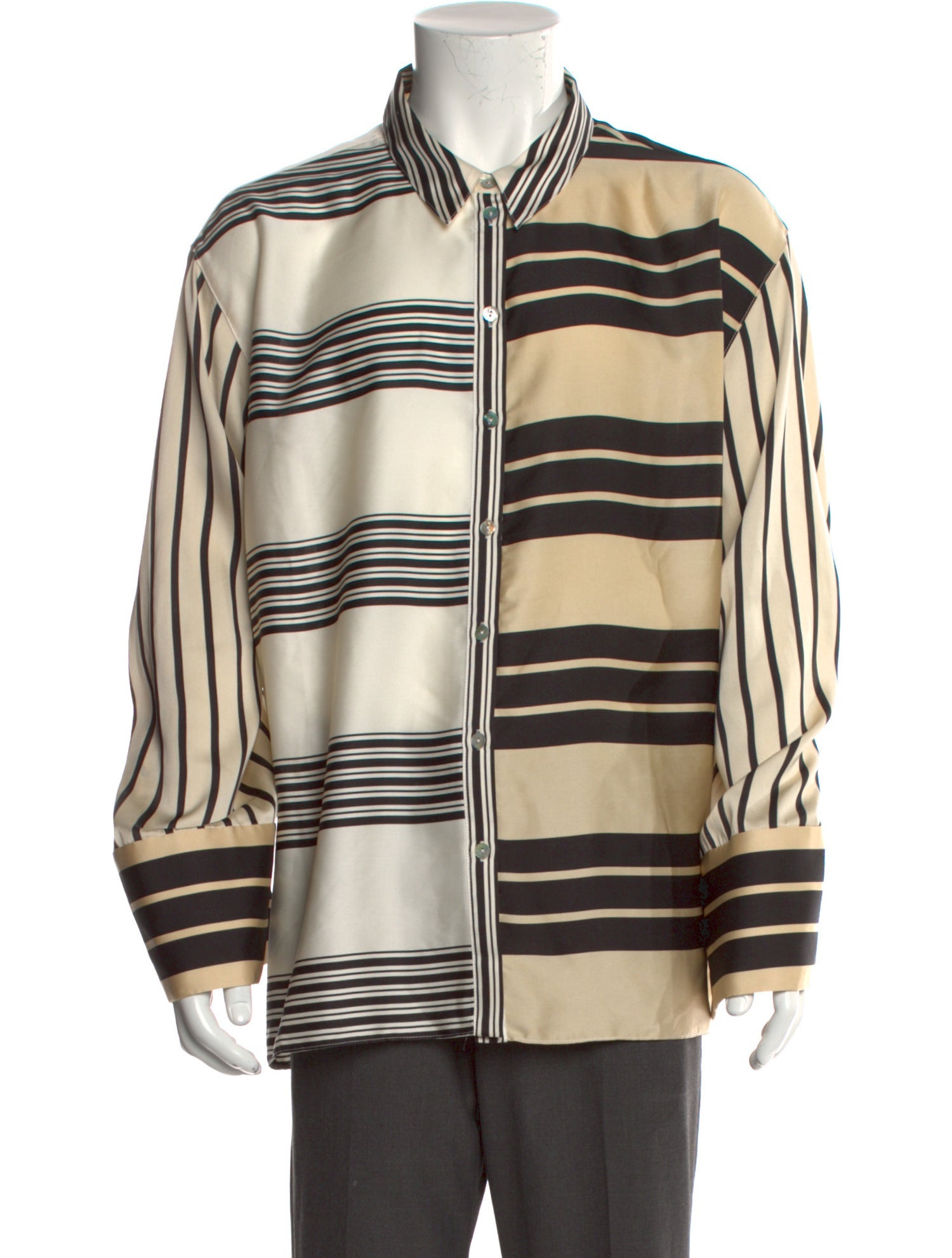 L'Academie Striped Long Sleeve Dress Shirt