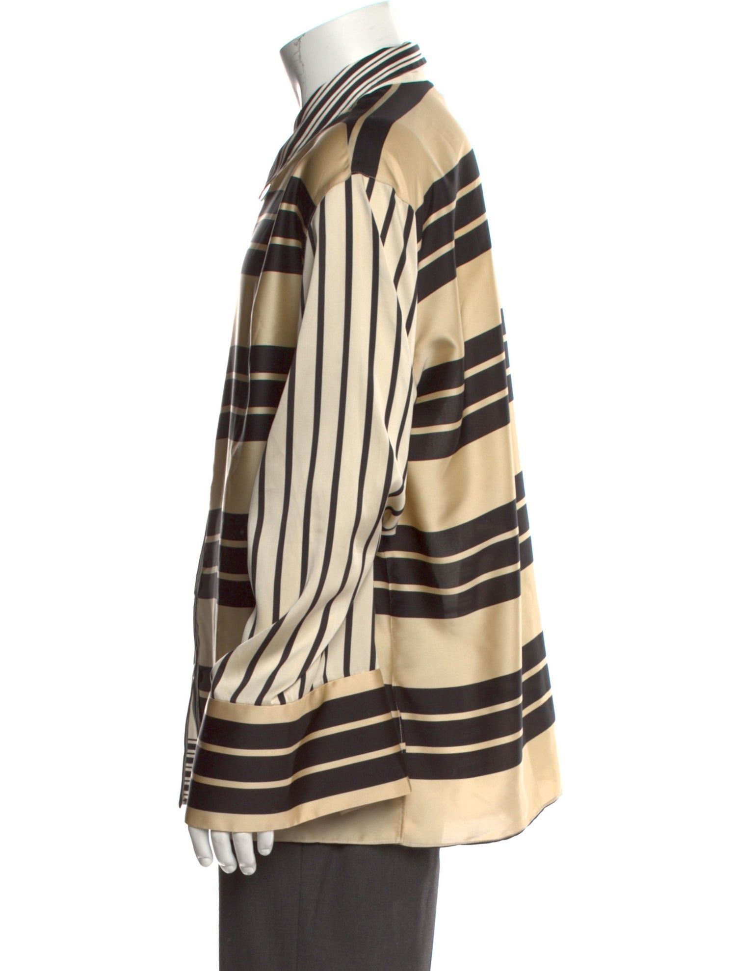 L'Academie Striped Long Sleeve Dress Shirt