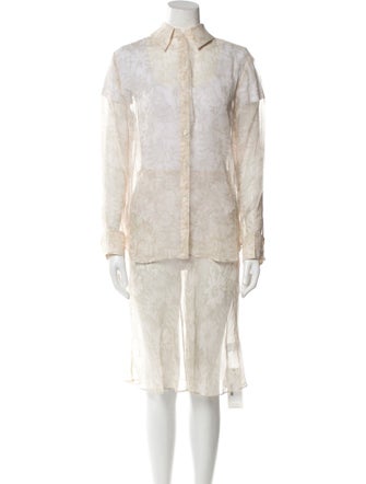 L'Academie Silk Lace Pattern Skirt Set