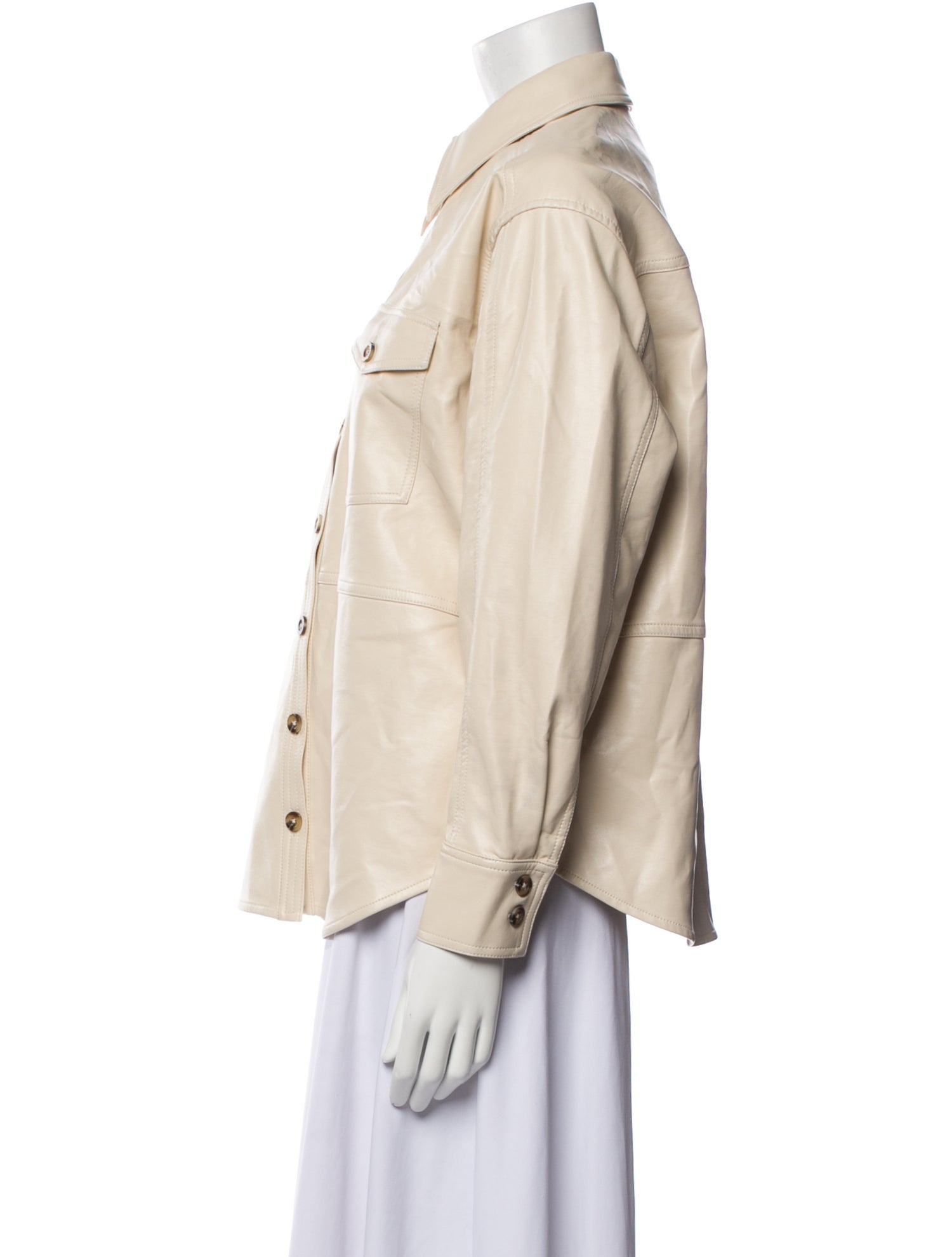 L'Academie Faux Leather Denim Jacket