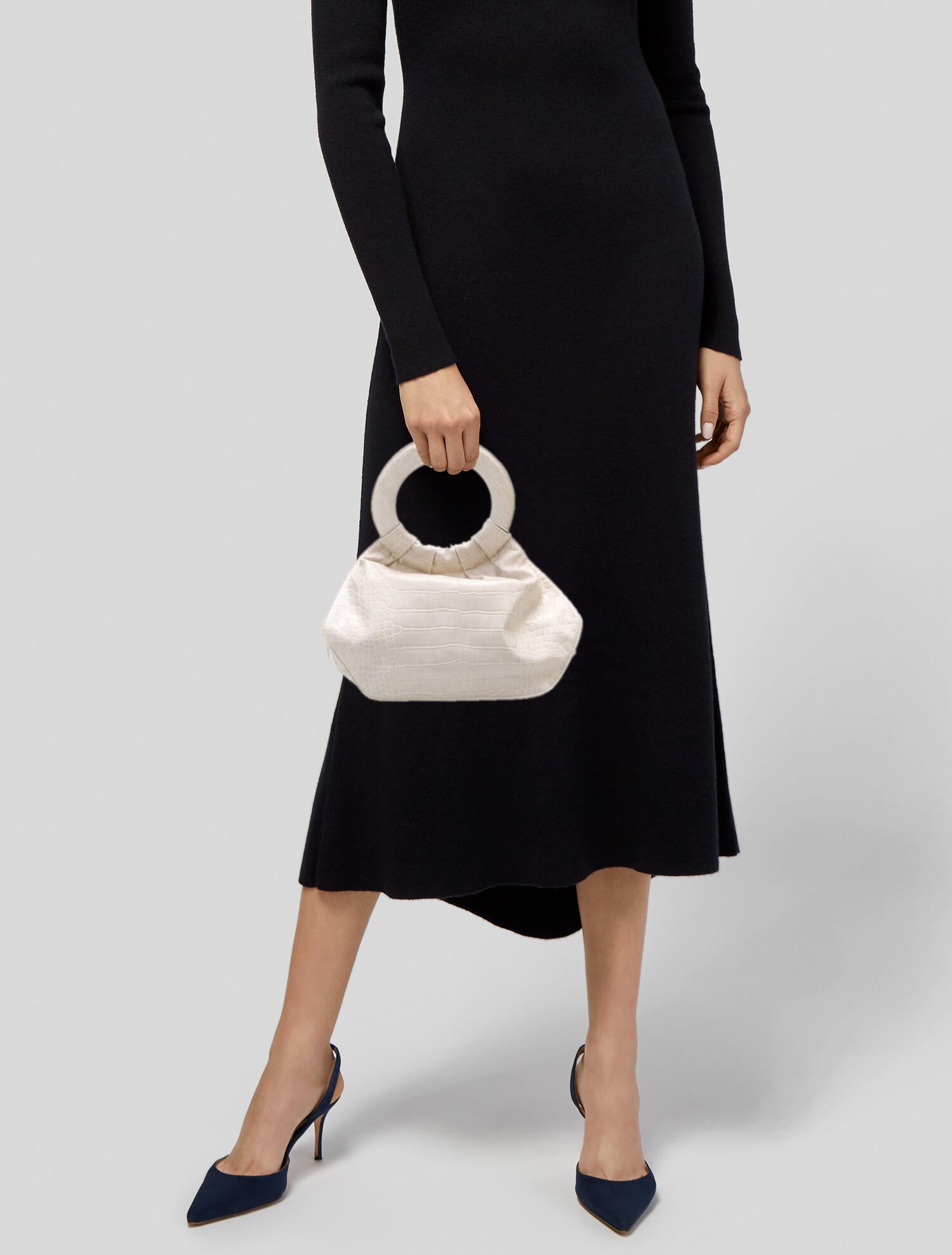 L'Academie Embossed Leather Top Handle Bag w/ Tags