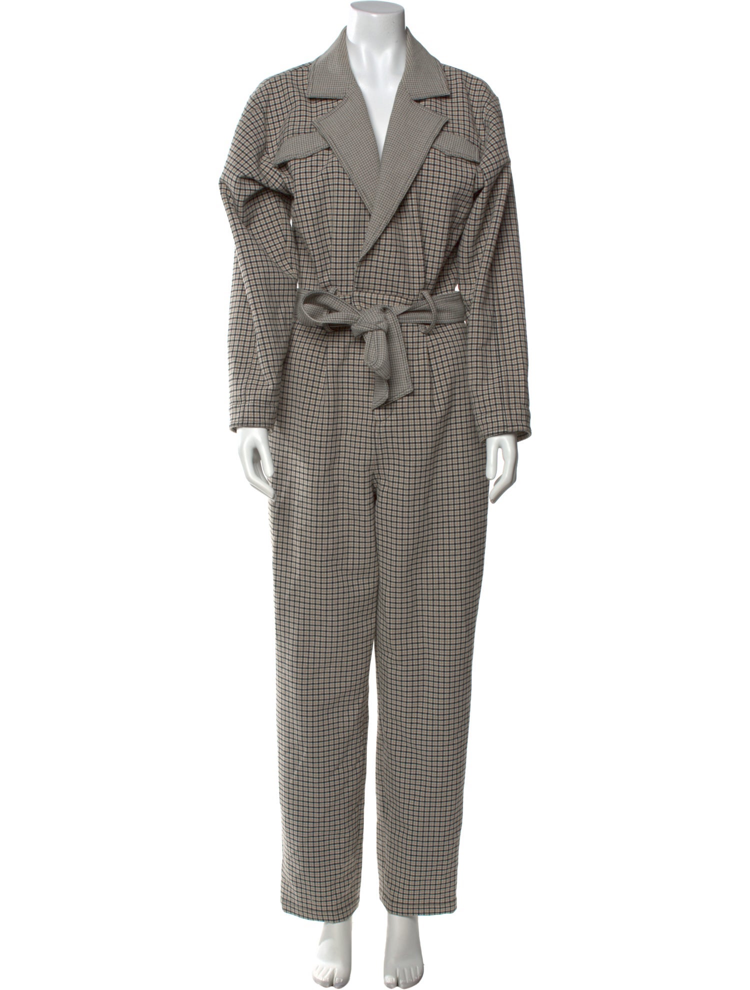L'Academie Plaid Print Jumpsuit