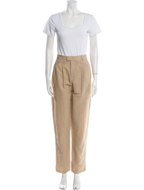 L'Academie Linen Pleated Accents Pant Set