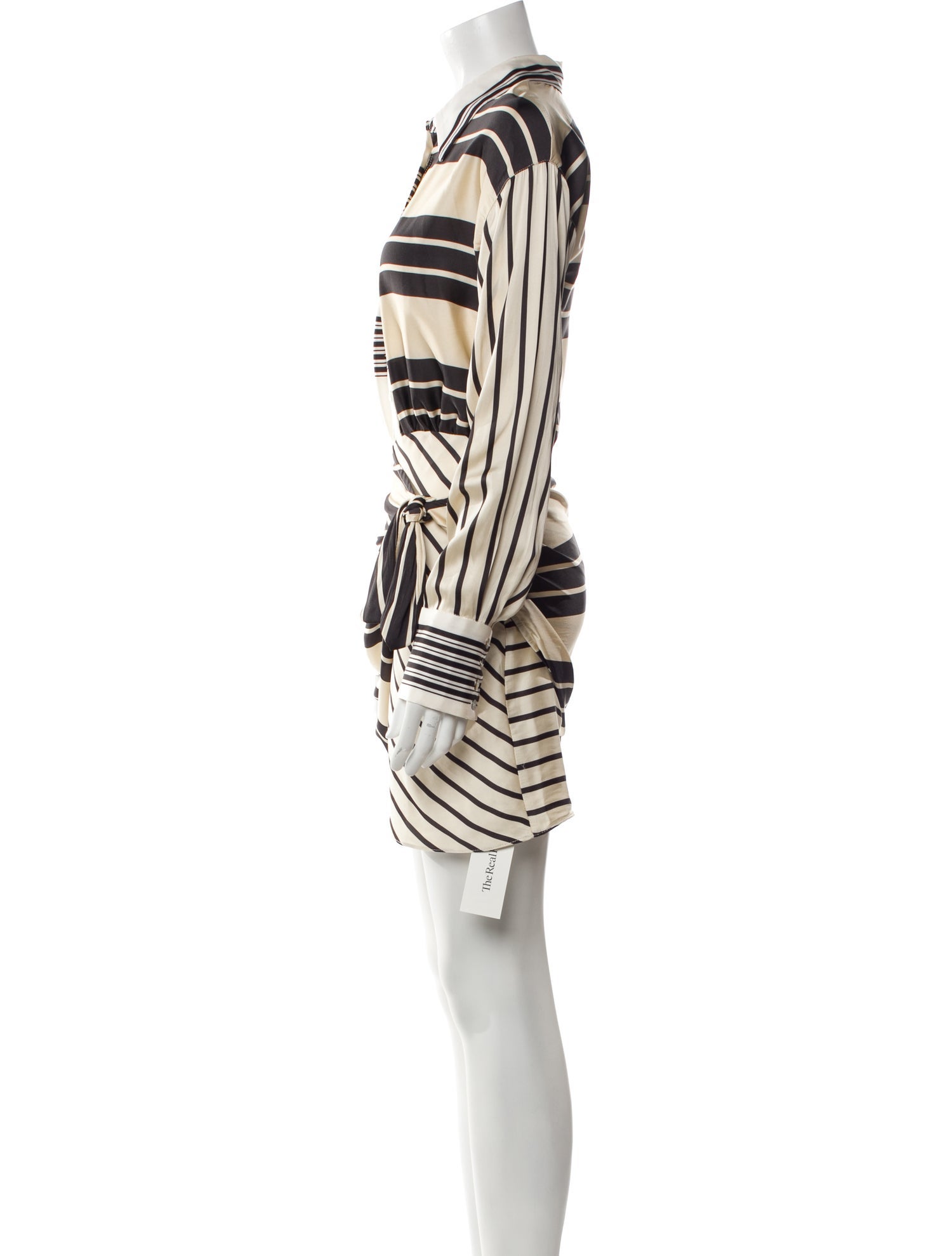 L'Academie Striped Midi Length Dress