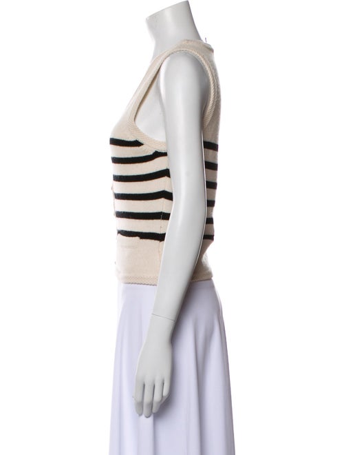 L'Academie Striped V-Neck Sweater