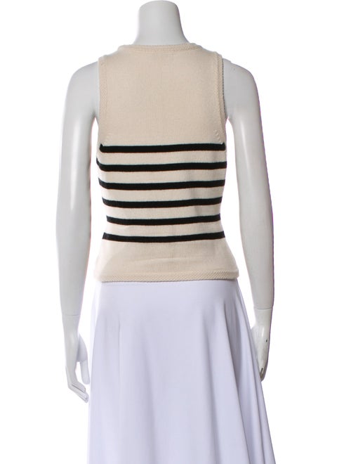 L'Academie Striped V-Neck Sweater