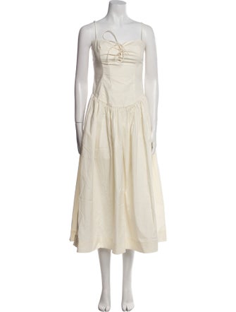 L'Academie Square Neckline Midi Length Dress