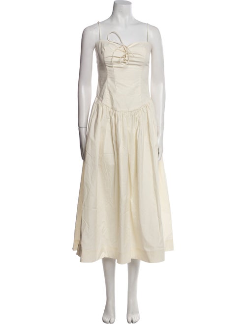 L'Academie Square Neckline Midi Length Dress