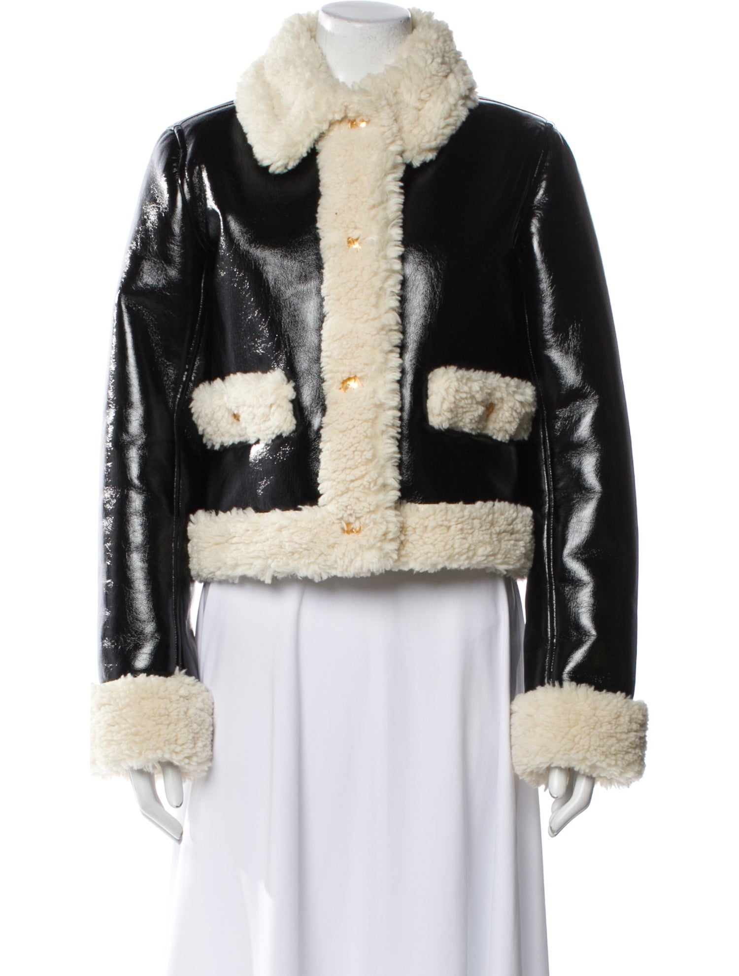 L'Academie Printed Faux Fur Jacket
