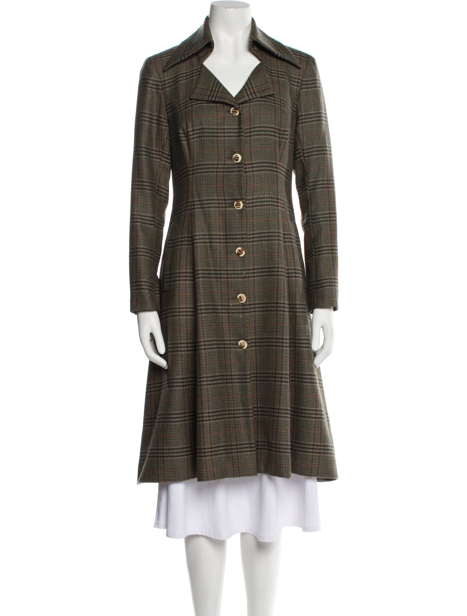 lee anderson couture Plaid Print Coat