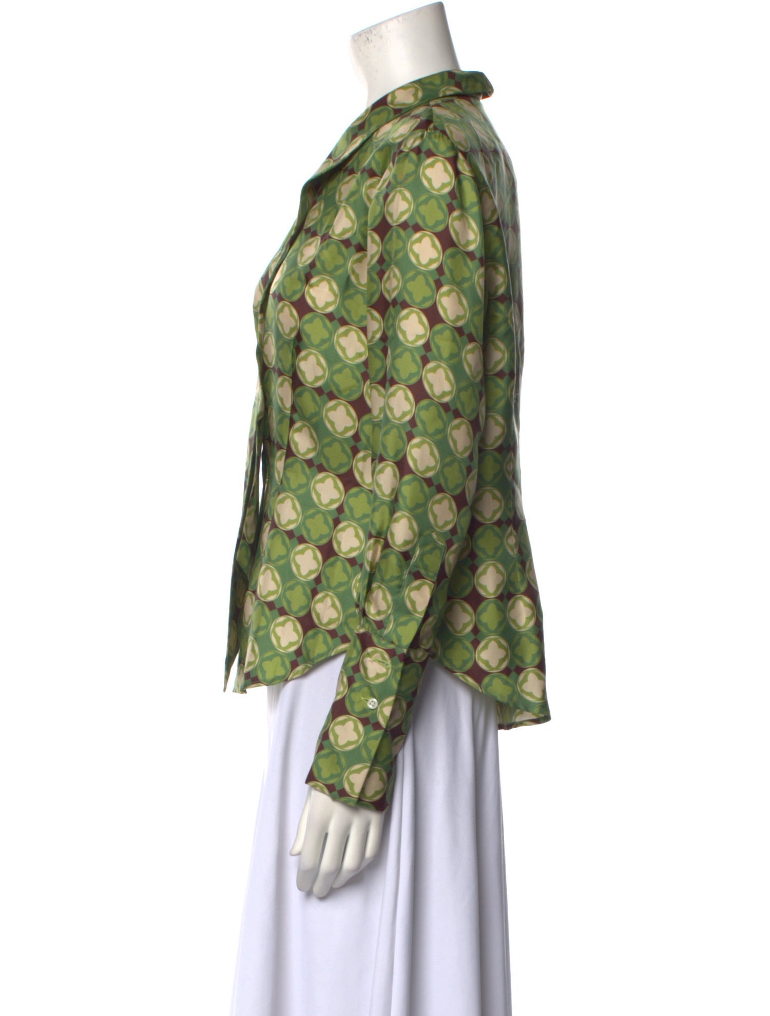 lee anderson couture Printed Long Sleeve Blouse