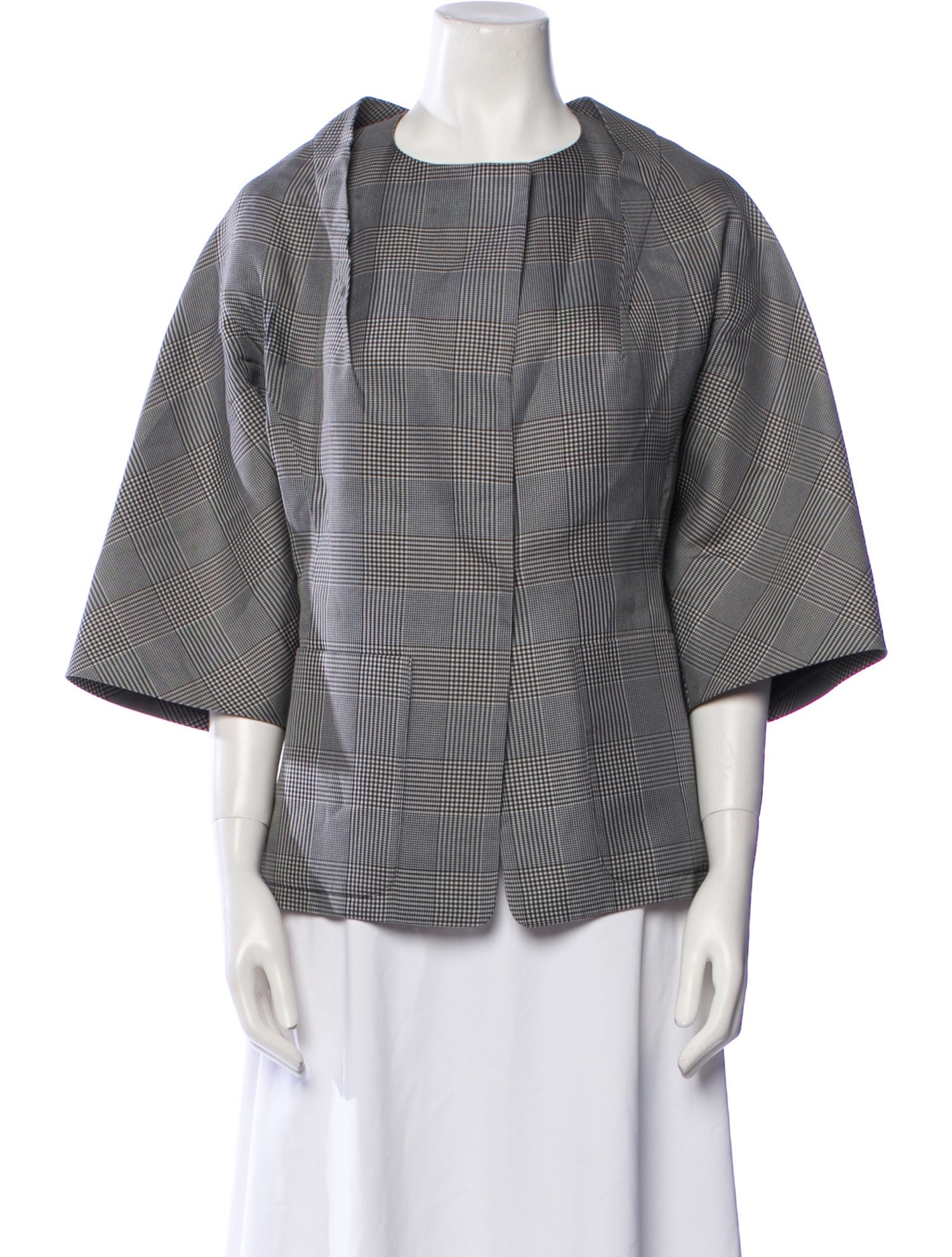 lee anderson couture Plaid Print Jacket