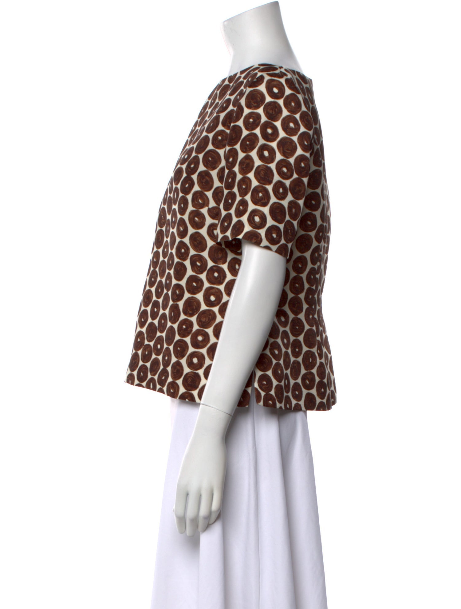 lee anderson couture Printed Bateau Neckline Top