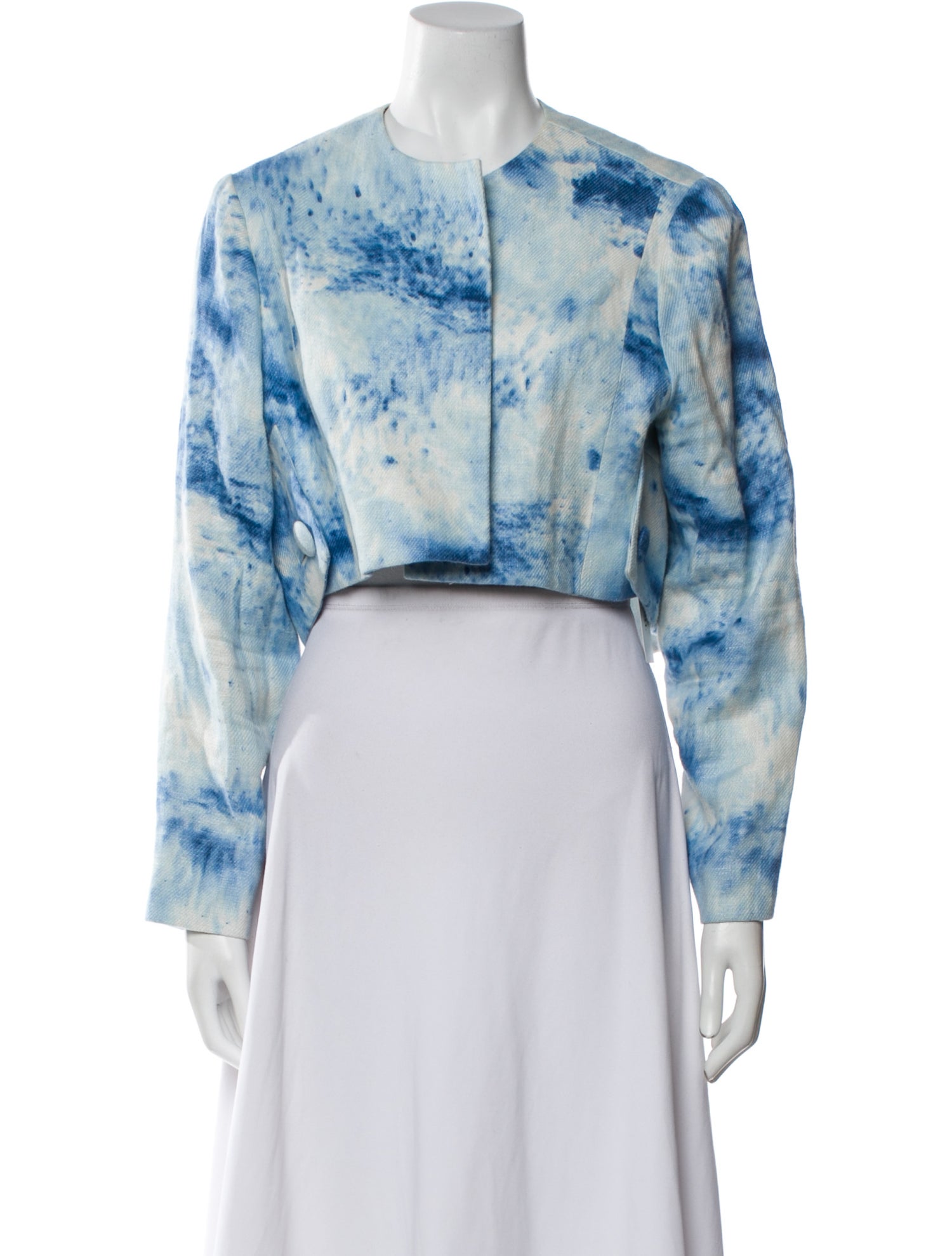 lee anderson couture Tie-Dye Print Denim Jacket