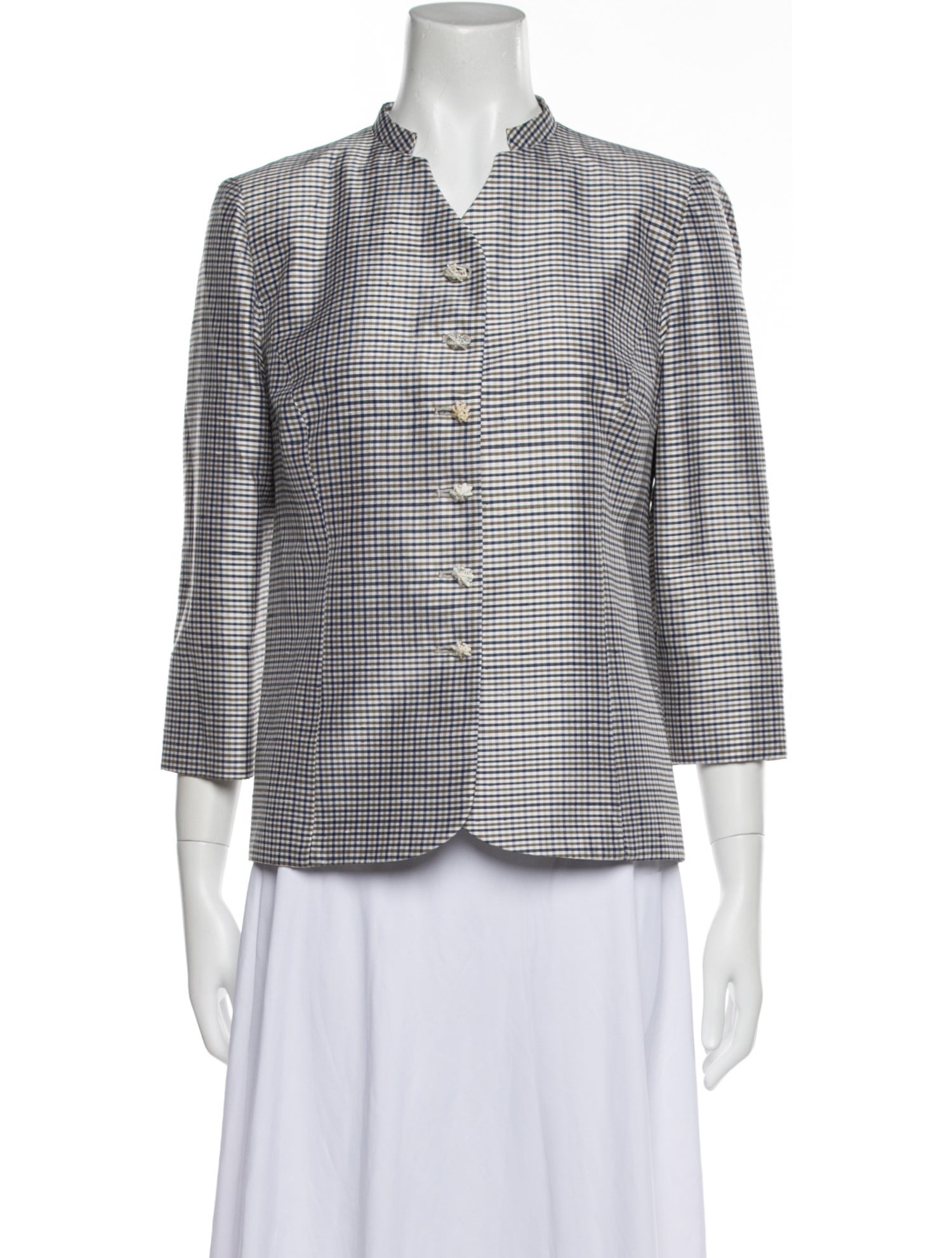 lee anderson couture Plaid Print Blazer