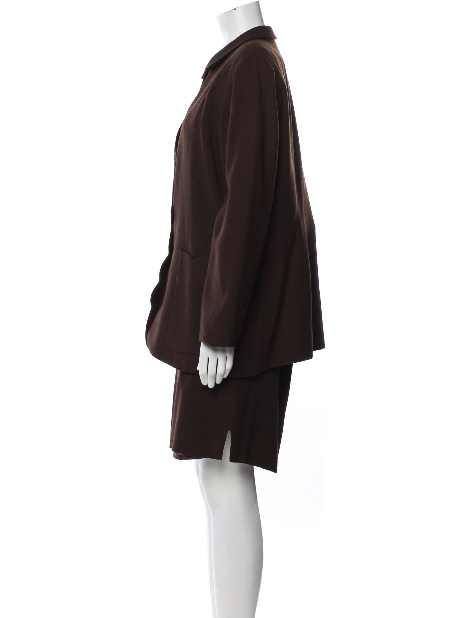 lee anderson couture Wool Ruffle Embellishment Skirt Suit