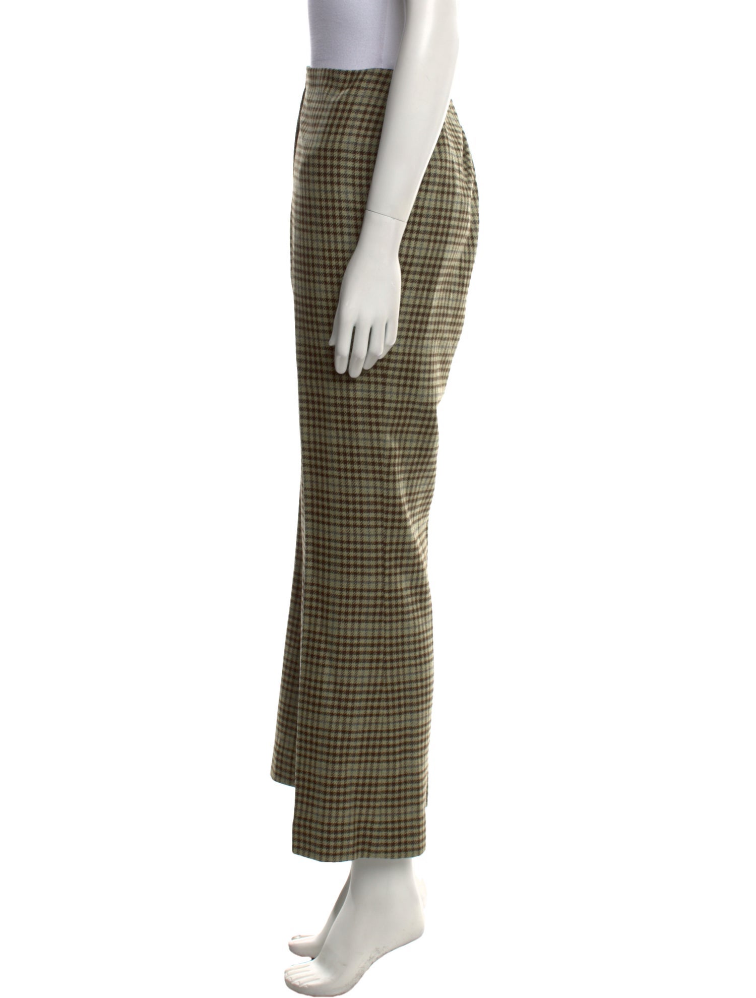lee anderson couture Plaid Print Wide Leg Pants