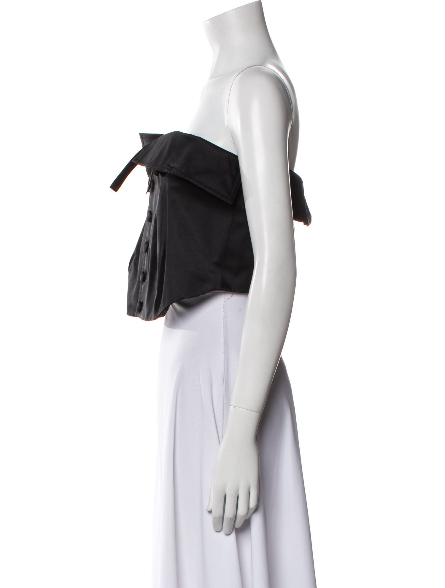 lee anderson couture Strapless Crop Top