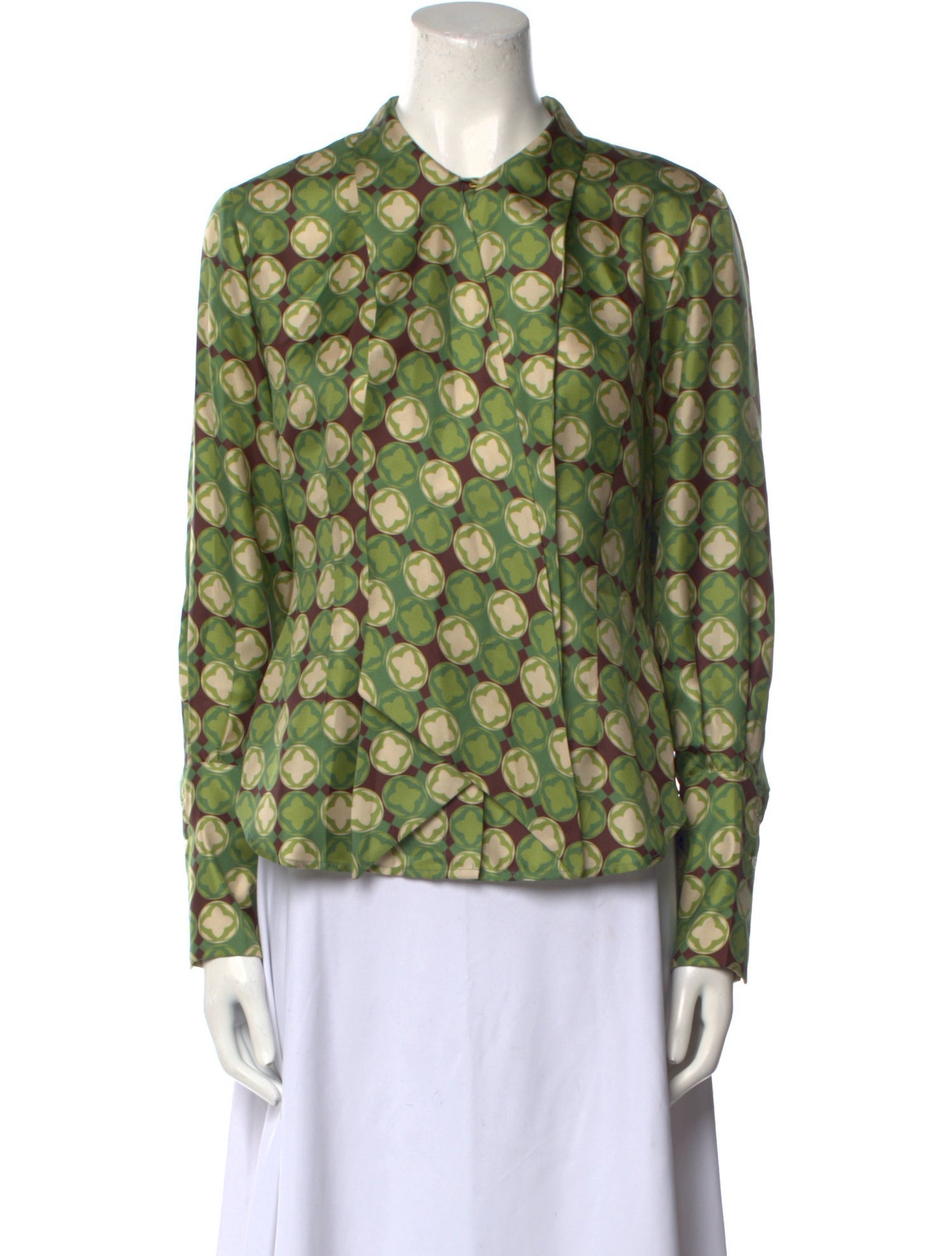 lee anderson couture Printed Long Sleeve Blouse