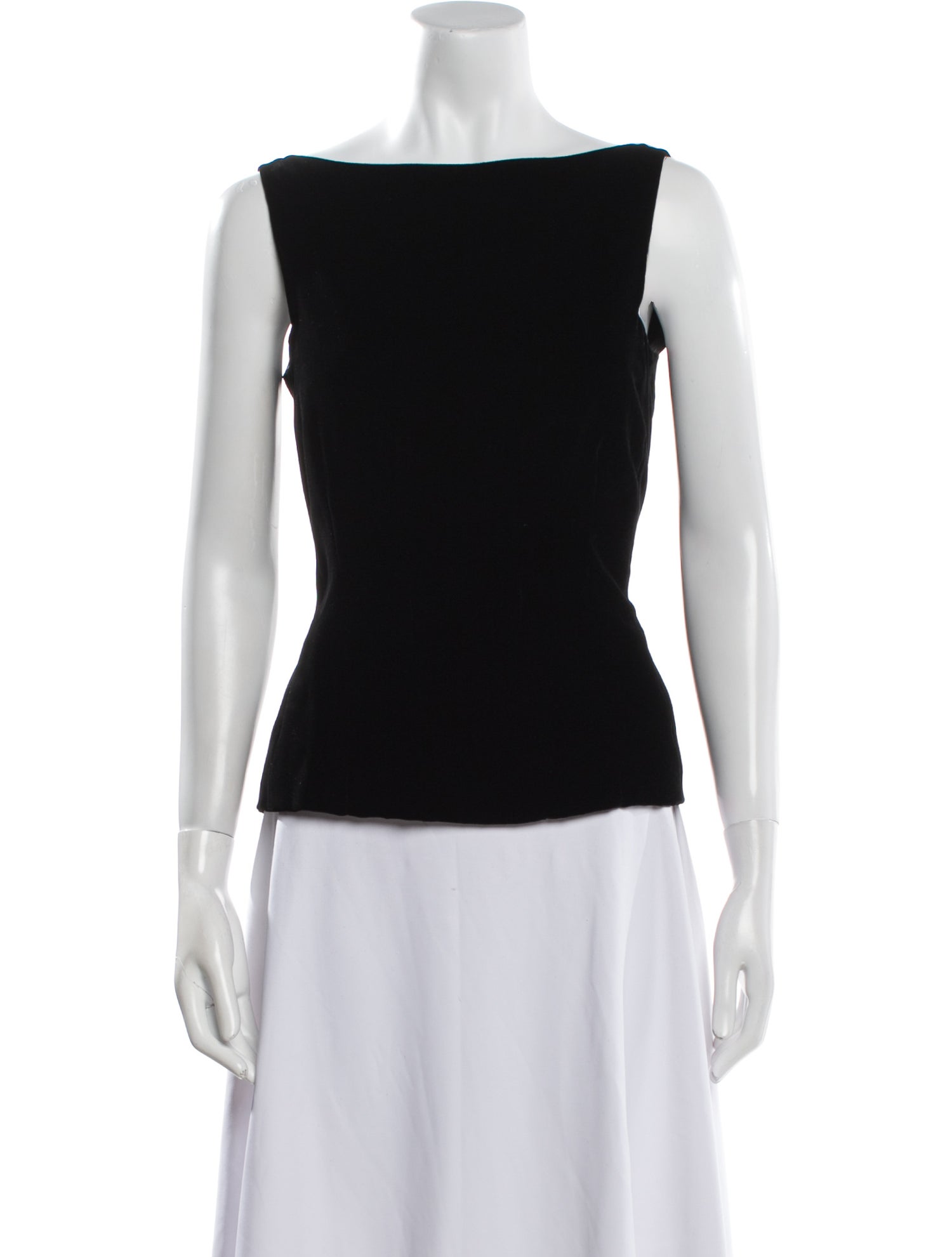 lee anderson couture Bateau Neckline Sleeveless Top