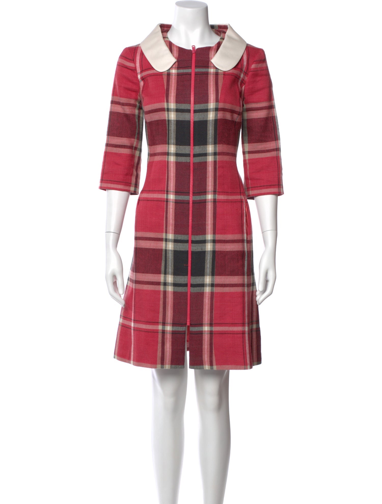 lee anderson couture Plaid Print Knee-Length Dress