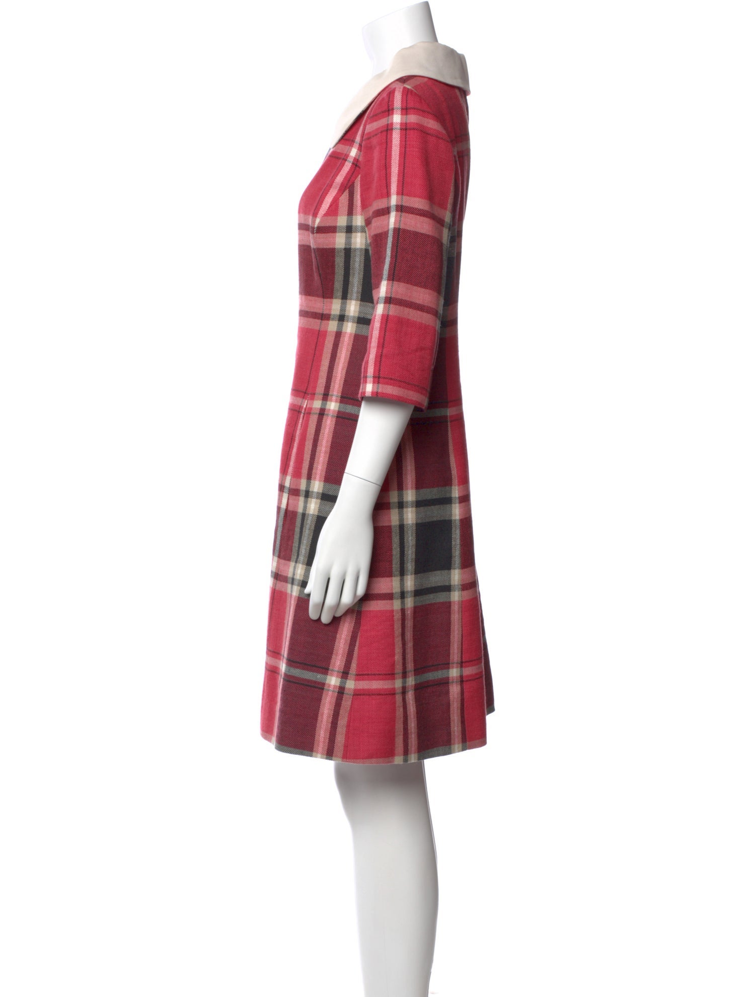 lee anderson couture Plaid Print Knee-Length Dress