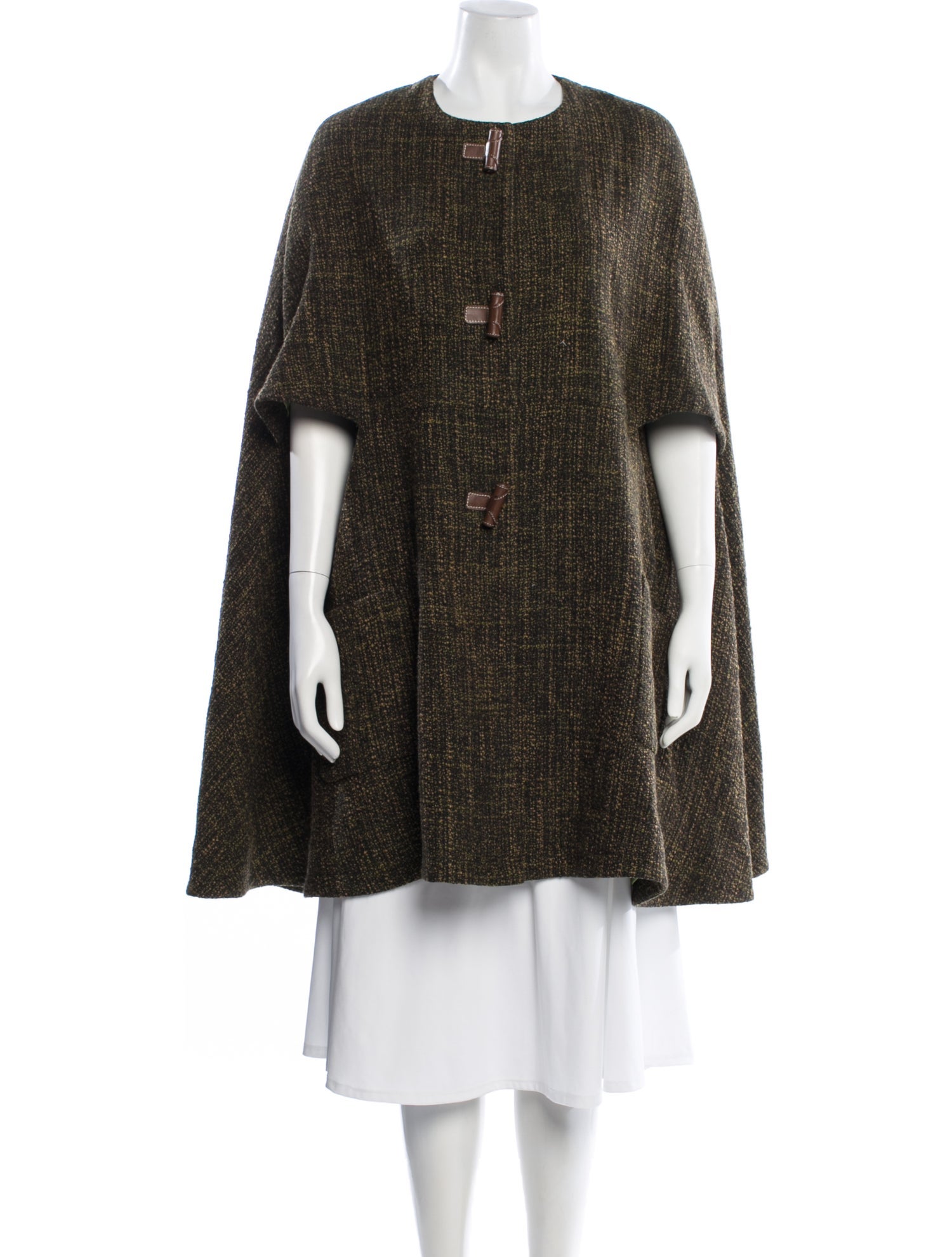 lee anderson couture Wool Tweed Pattern Cape