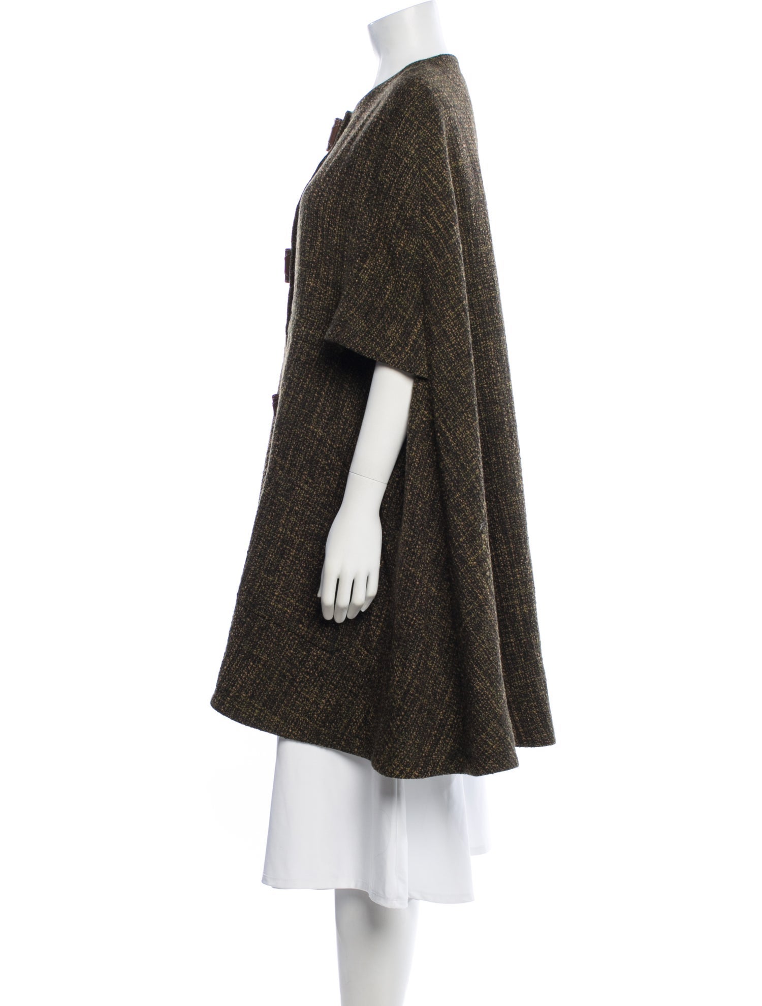 lee anderson couture Wool Tweed Pattern Cape