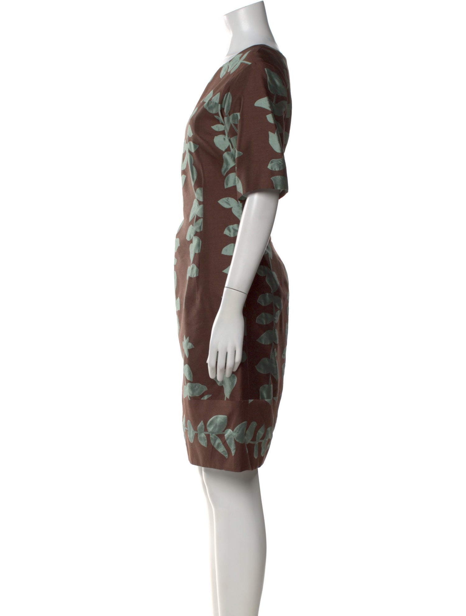 lee anderson couture Floral Print Knee-Length Dress