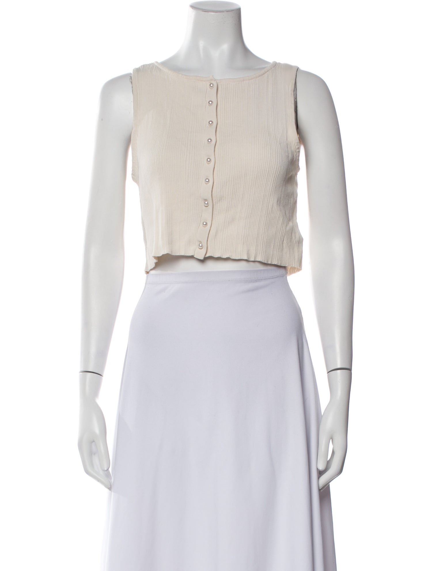 Lacroix Crew Neck Sleeveless Crop Top