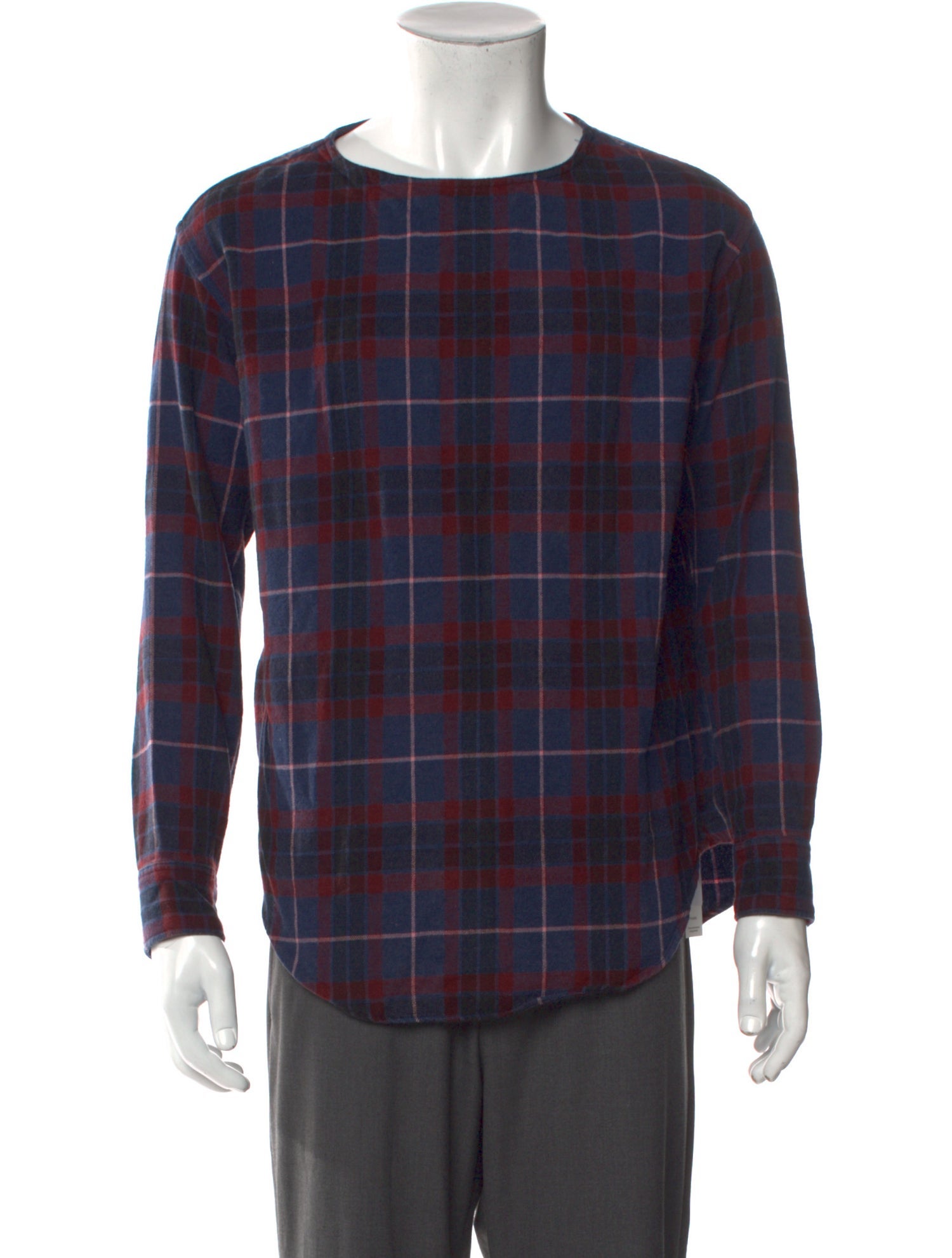 Lad Musician Plaid Print Crew Neck T-Shirt