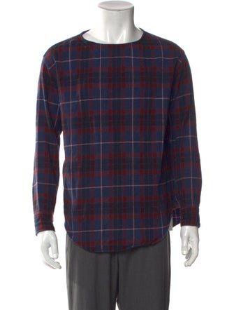 Lad Musician Plaid Print Crew Neck T-Shirt